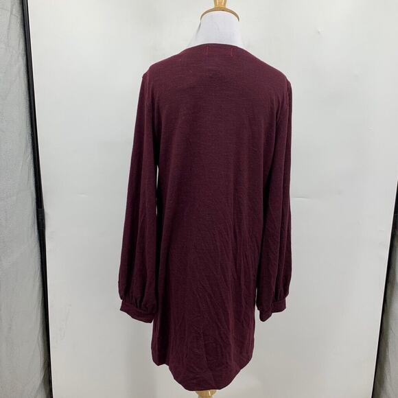Max Studio Dress Womens S Small Raisin Weekend Lace Up Long Sleeve Knit Pockets - Picture 7 of 12